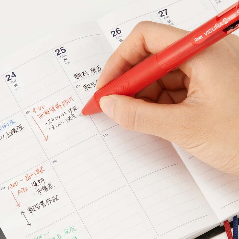 Pentel Ballpoint Pen Vicuna, Fine, Black, Red, Blue, Green, Red (BXC47B) - Image 5